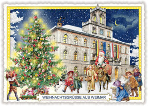 Städte-Postkarte, Weihnachtsgrüße aus Weimar (Quer)