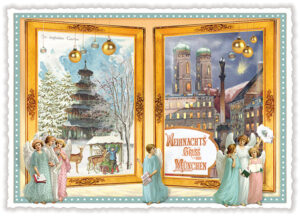 Städte-Postkarte, Weihnachten München (Quer)