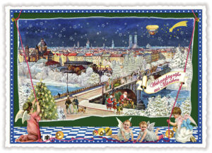 Städte-Postkarte, Weihnachten München (Quer)