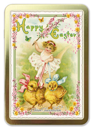 goldene Metallbox - Ostern