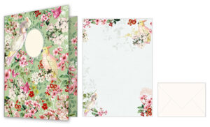 Briefpapier - Design: Kakadu mit Blumen