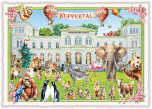 Städte-Postkarte, Wuppertal, Zoologischer Garten (Quer)