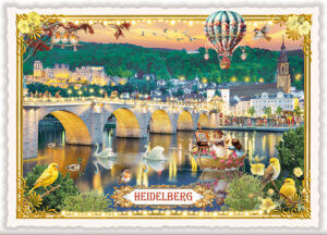 Städte-Postkarte, Heidelberg, Alte Brücke (Quer)