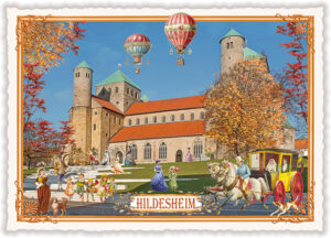 Städte-Postkarte, Hildesheim. Michaeliskirche (Quer)