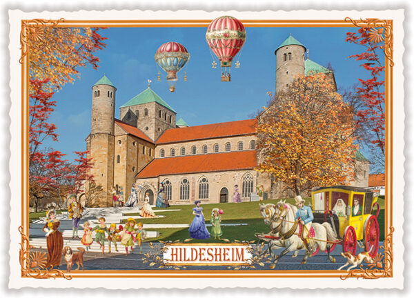 Städte-Postkarte, Hildesheim. Michaeliskirche (Quer)
