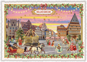 Städte-Postkarte, Hildesheim. Historischer Marktplatz (Quer)