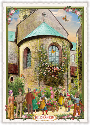 Städte-Postkarte, Hildesheim. 1000-jähriger Rosenstock (Quer)