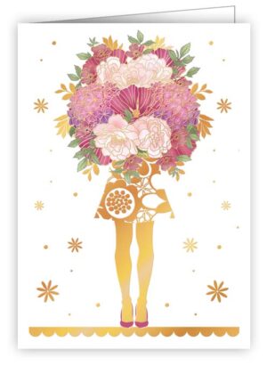 woman with bouquet of flowers (o.T.)