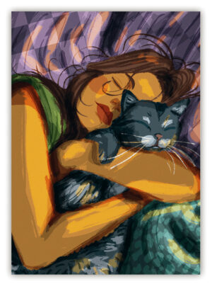 Cuddling with a cat, o.T. (hoch)