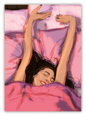 waking up in bed, o.T. (hoch)