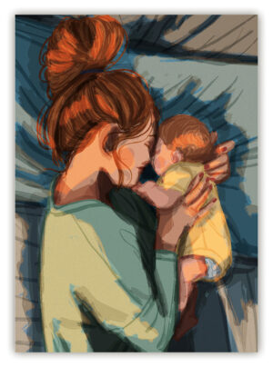 Mother holding her baby, o.T. (hoch)