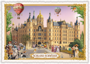 Städte-Postkarte, Schwerin, Schloss Schwerin (Quer)