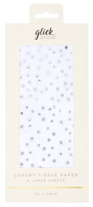 Tissue (2) -  Foil Flecks White