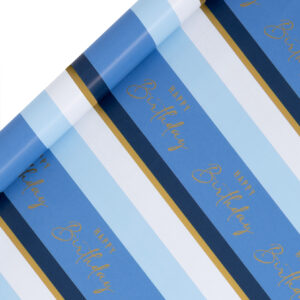 Rollengeschenkpapier - Birthday Stripes Blue (4m)