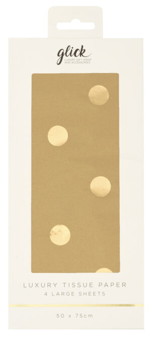 Tissue (2) -  Foil Dots Gold