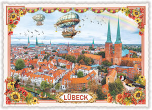 Städte-Postkarte, Lübeck, Panorama (Quer)