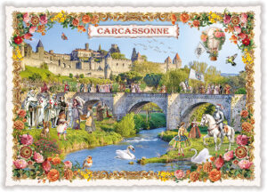 Städte-Postkarte, Carcassonne (Quer)