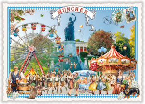 Städte-Postkarte, München - Theresienwiese (Quer)
