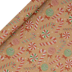 Rollengeschenkpapier - Candy Cane Lane Kraft (3m)