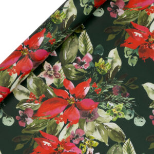 Rollengeschenkpapier - Plush Poinsettia Green (4m)