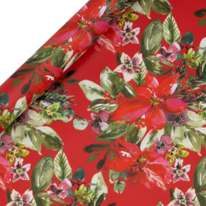 Rollengeschenkpapier - Plush Poinsettia Red (4m)