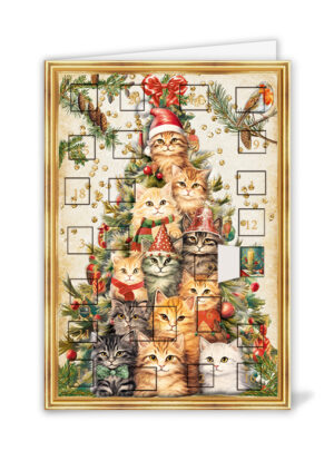 AK cats in front of Christmas tree