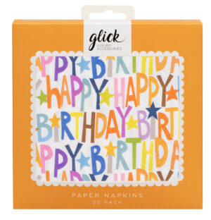 Paper Napkins - Happy Birthday Scallop Edge
