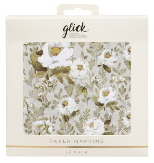 Paper Napkins - Grey Floral